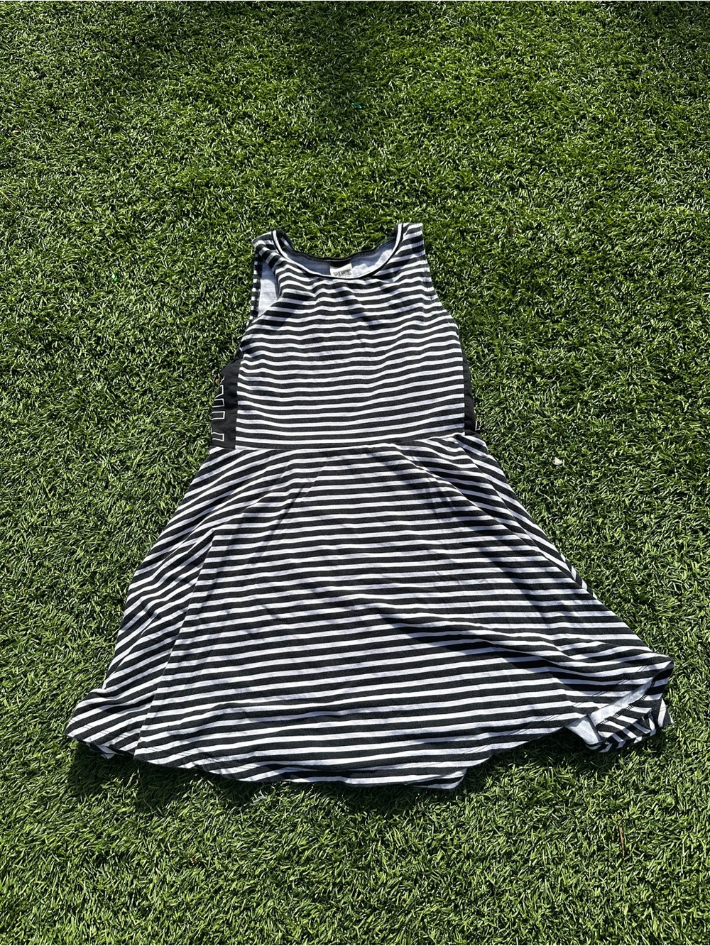 Victoria's Secret Black & White Striped Sleeveless Mini Dress